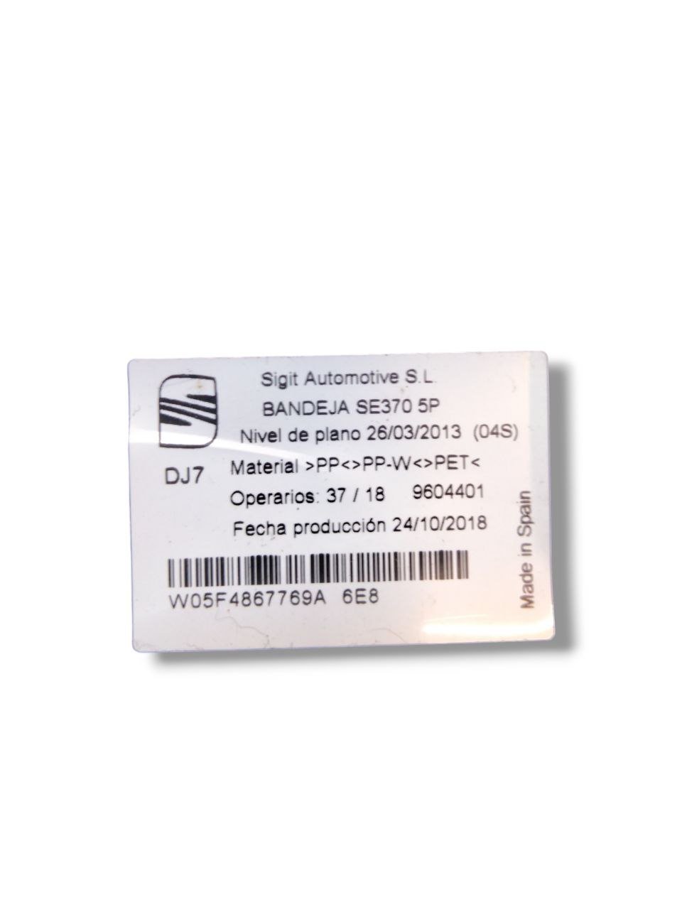 Cappelliera / Ripiano Bagagliaio Seat Leon FR ( 5F mk3 - 2019 )cod.9604401 - F&P CRASH SRLS - Ricambi Usati