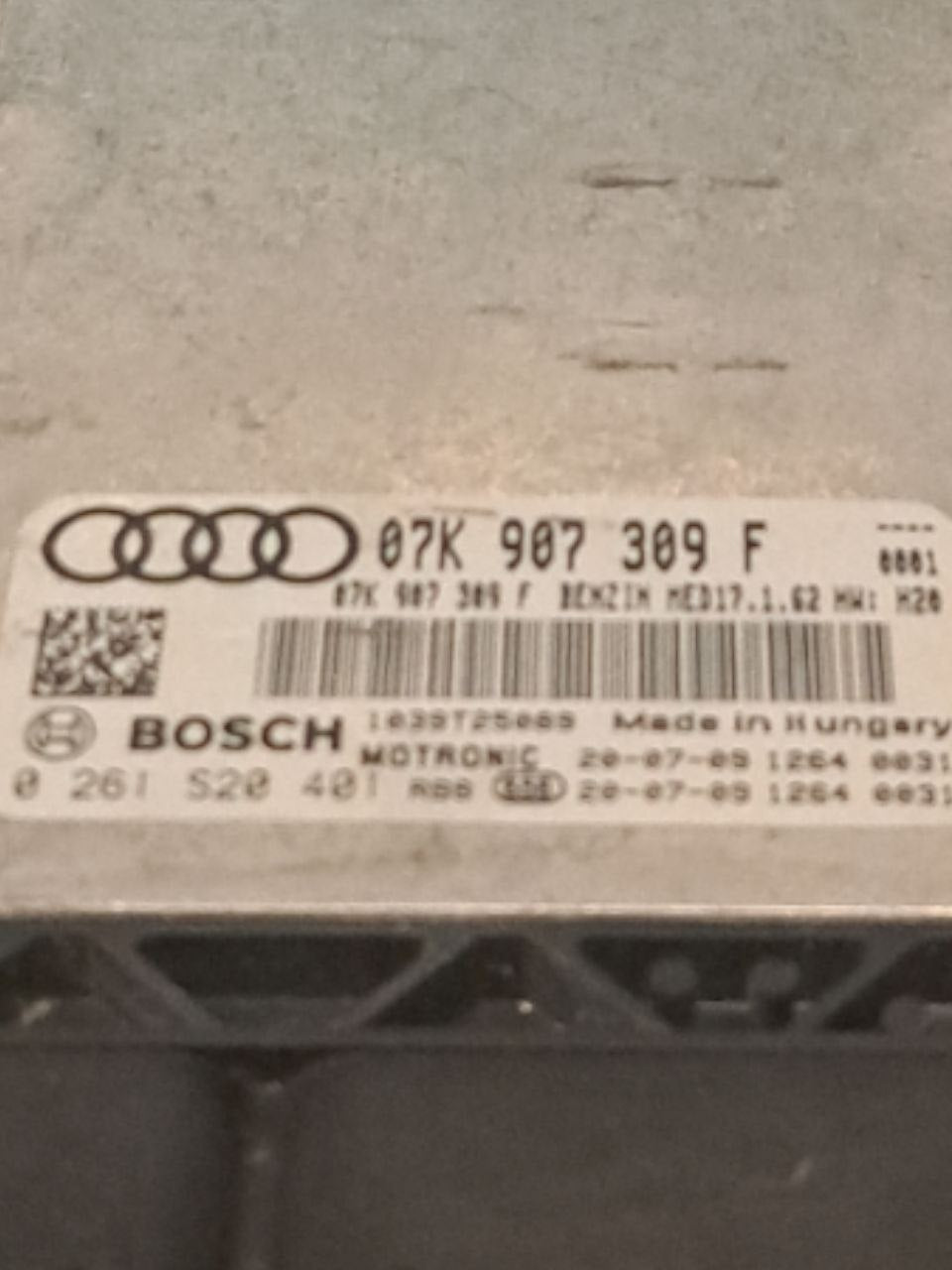 Centralina Ecu Motore Audi RSQ3 2.5 Benzina COD:07K907309F - 0261S20401 (2015 - 2020) - F&P CRASH SRLS - Ricambi Usati