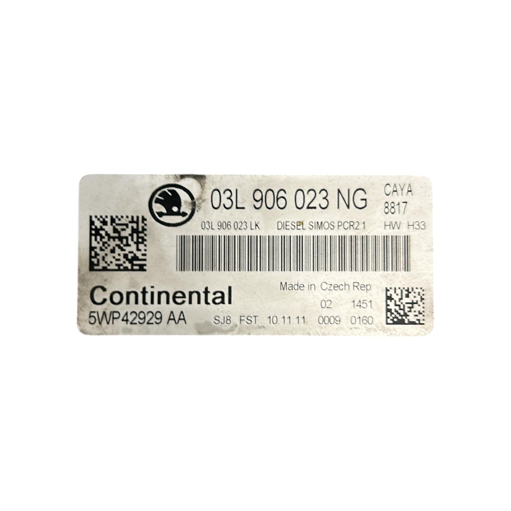 Centralina ECU Motore Skoda Fabia II (5J) cod.03L906023NG 1.6 Diesel (2007 > 2014) cod.03L906023LK - F&P CRASH SRLS - Ricambi Usati