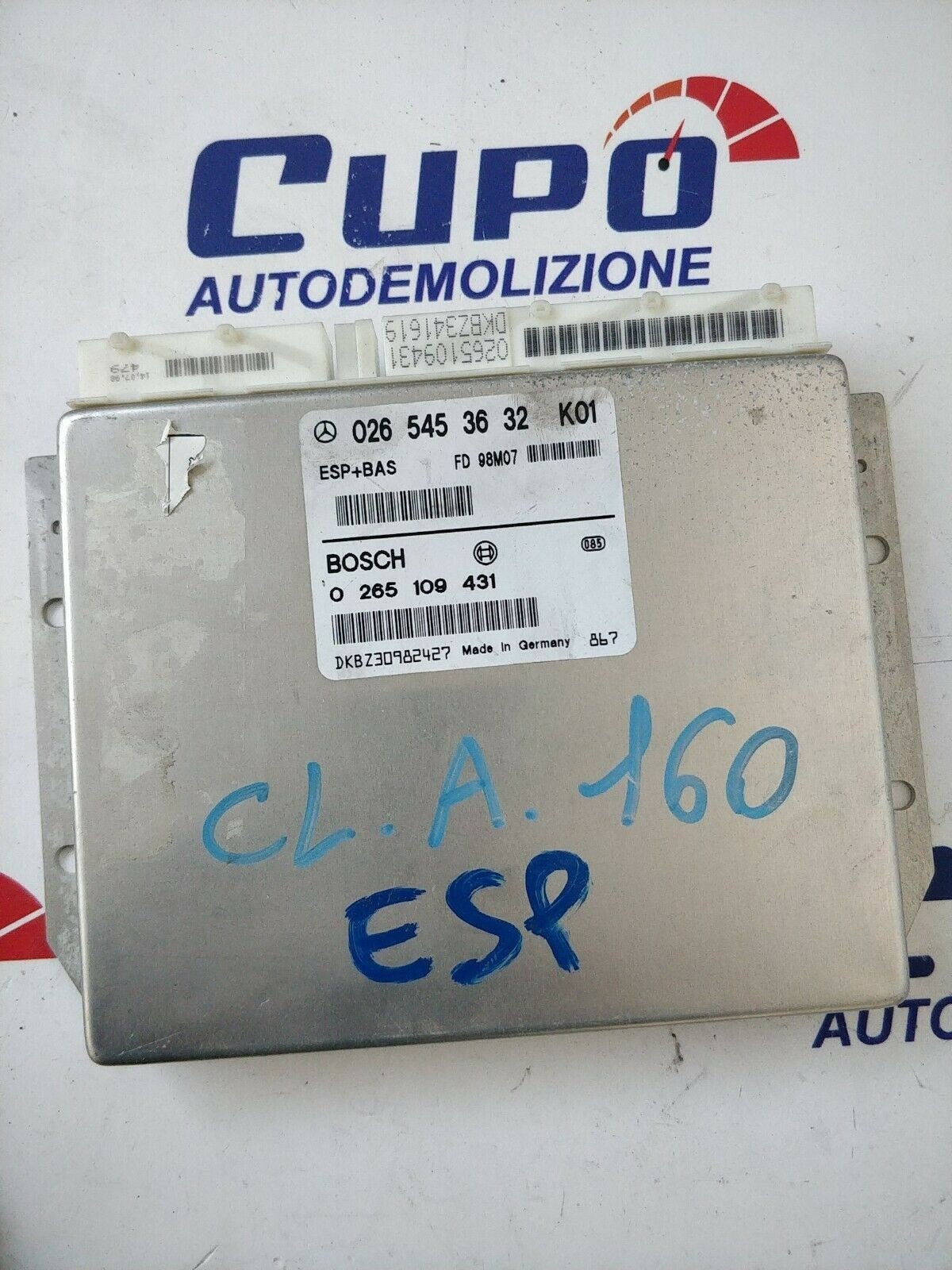 Centralina Esp + Bas Mercedes Classe A W168 Bosch 0265109431 0265453632 K01 - F&amp;P CRASH SRLS - Ricambi Usati