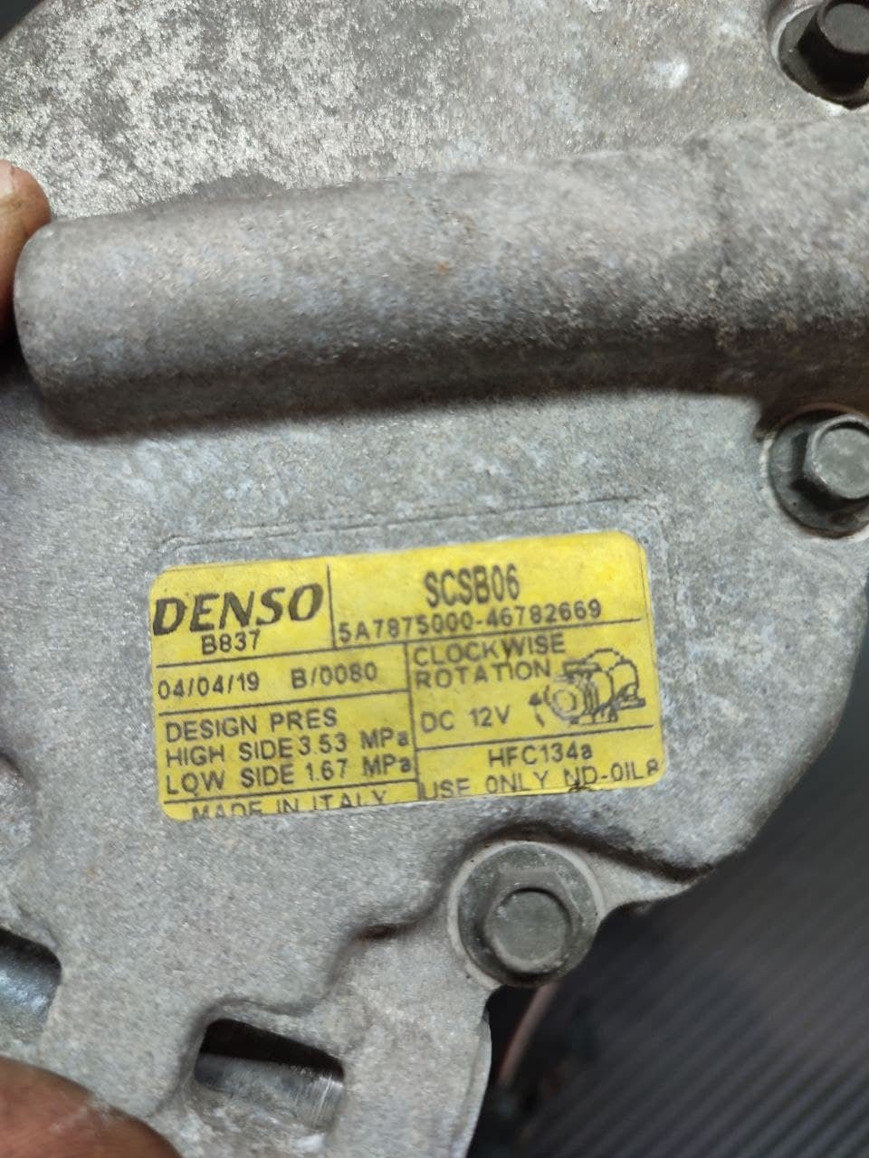 Compressore clima a/c Lancia Ypsilon 1.2 benzina cod 5a7875000-46782669 - F&P CRASH SRLS - Ricambi Usati