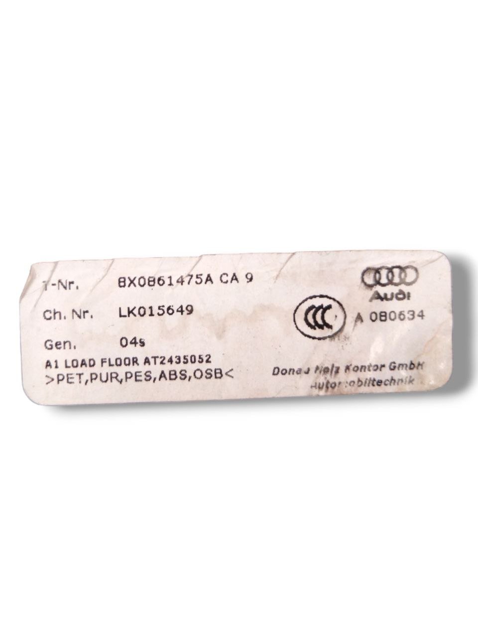 Tappeto / Ripiano bagagliaio Audi A1 8X (2010 - 2018) cod.8X0861475A - F&P CRASH SRLS - Ricambi Usati